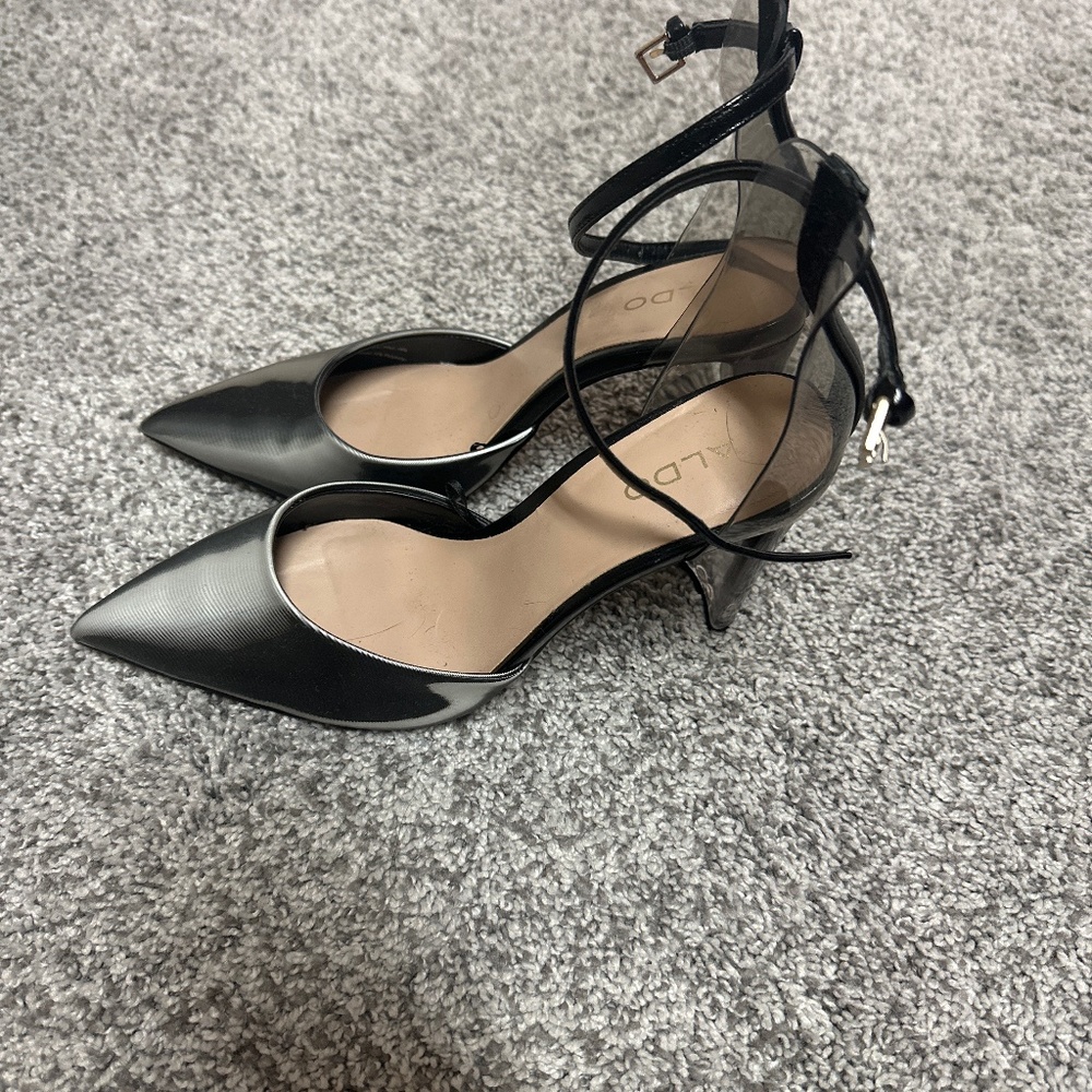 Aldo Silver and Clear Heels